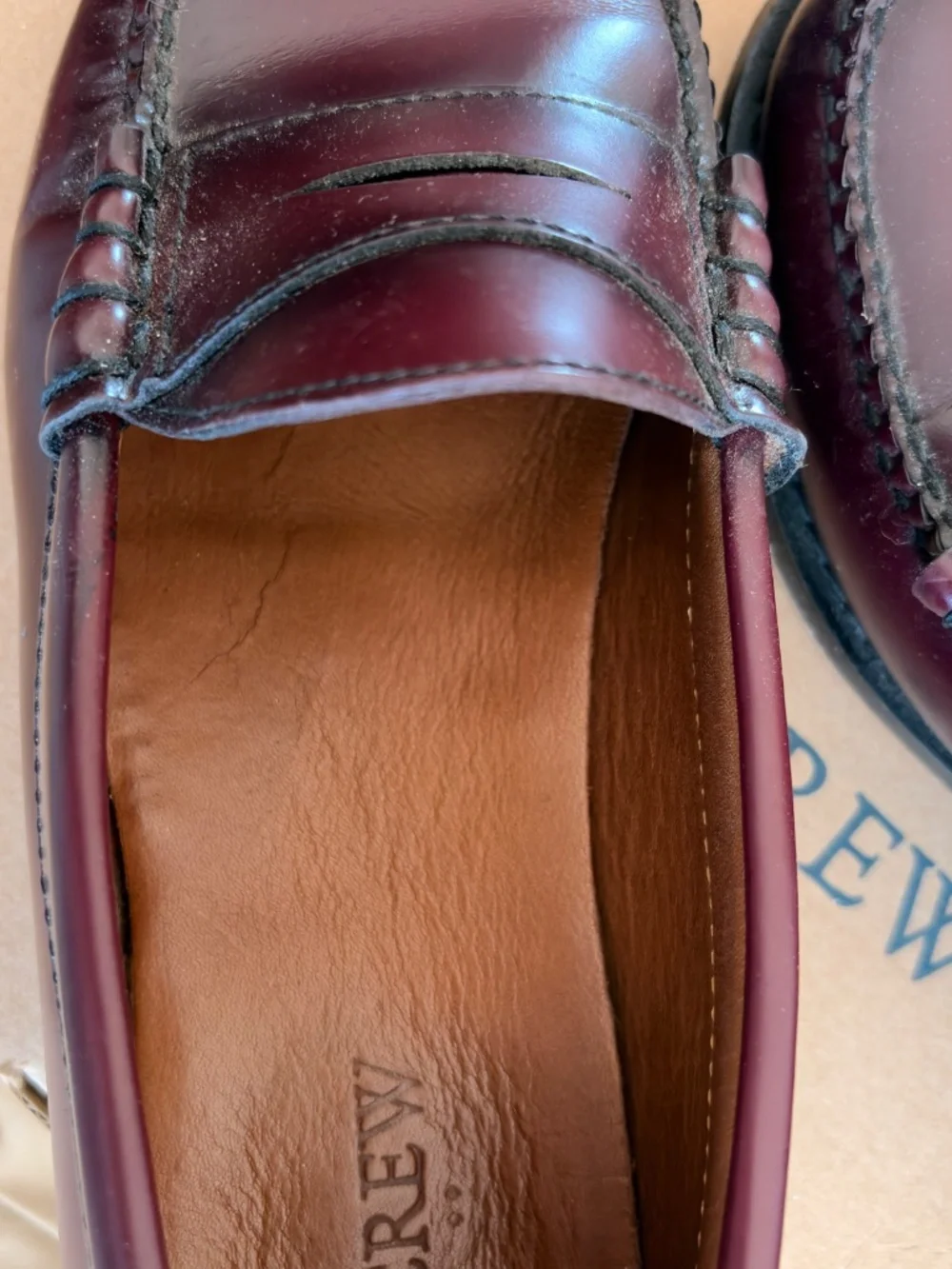 J Crew Men’s Dress Penny Loafer Wine Size 8.5 EU 41.5